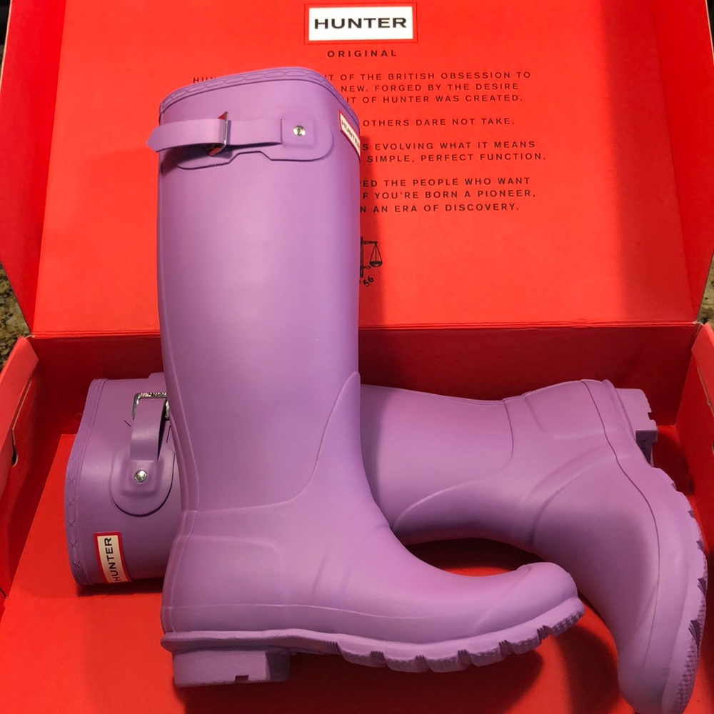 Hunter rain boots original tall Thistle NWOT